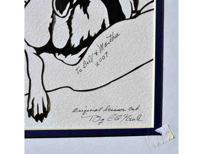 Greyhound - Scissor Cutting, Double Matted/Unframed, By Chuck O'Neal - Open Bid Reduced