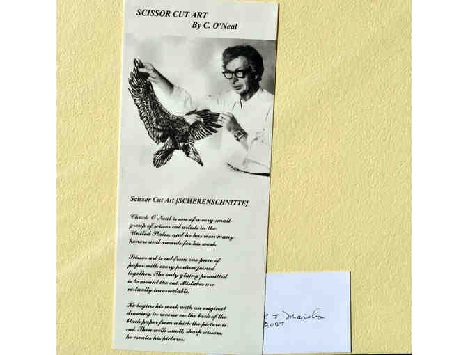 Greyhound - Scissor Cutting, Double Matted/Unframed, By Chuck O'Neal - Open Bid Reduced