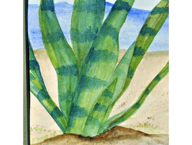 Watercolor - Southwest Scene with Rabbit - Matted/Unframed - Painted by Marlene Koch