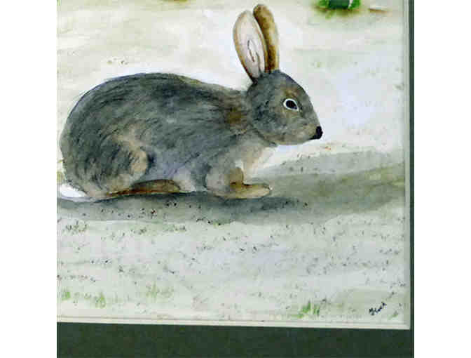 Watercolor - Southwest Scene with Rabbit - Matted/Unframed - Painted by Marlene Koch
