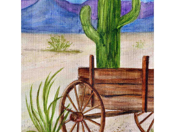 Watercolor - Southwest Scene/Wagon - Matted/Unframed by Marlene Koch - Opening Bid Reduced