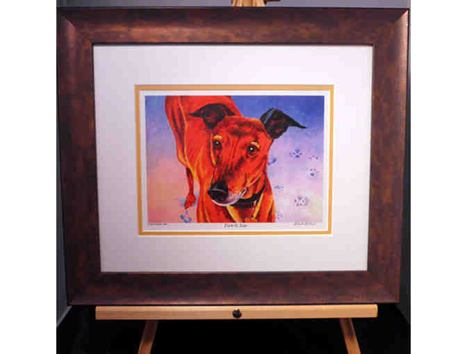 Greyhound - 'Fire and Ice' Print - Framed & Matted - by Kent Roberts - Opening Bid Reduced
