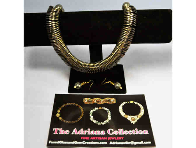 Necklace &amp; Earrings - Pyrite, Hemalyke &amp; Metal Beads - Photo 1