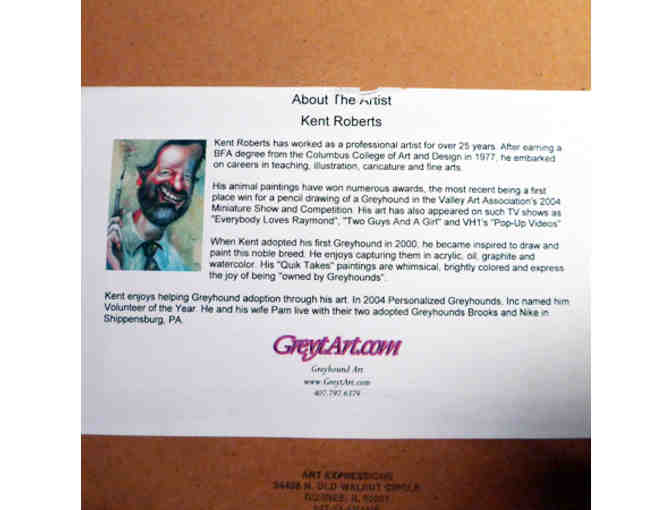 Greyhound - 'Fire and Ice' Print - Framed & Matted - by Kent Roberts