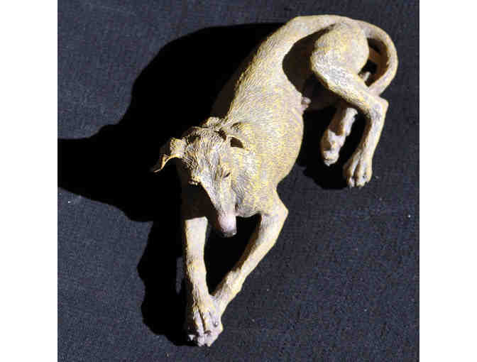 Greyhound/Whippet - Reclining/Crossed Paws - Cast and Painted Resin Sculpture/Statue