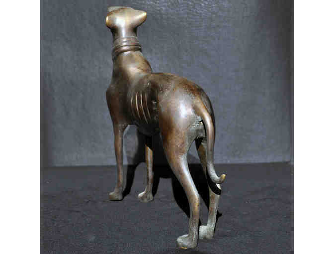 Greyhound/Whippet Standing with Collar - Cast Bronze Sculpture - Photo 5