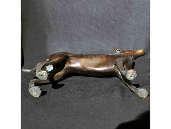 Greyhound/Whippet Standing with Collar - Cast Bronze Sculpture - Photo 6