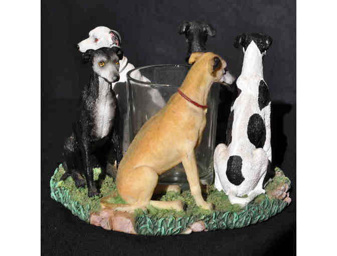 Greyhounds (5) Seated in Circle - Resin - Votive Candle Holder by Continental Creations - Photo 2