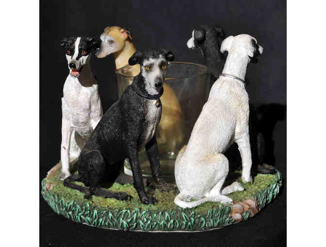 Greyhounds (5) Seated in Circle - Resin - Votive Candle Holder by Continental Creations - Photo 4