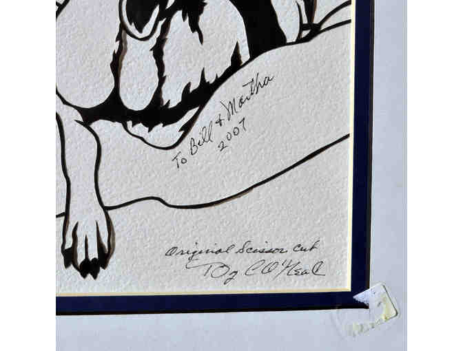 Greyhound - Scissor Cutting, Double Matted/Unframed, By Chuck O'Neal