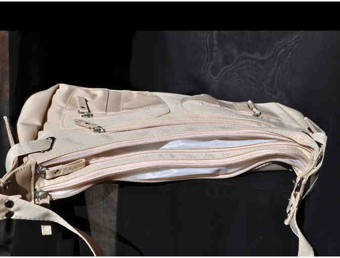Purse - Sand Color Canvas with Zippers
