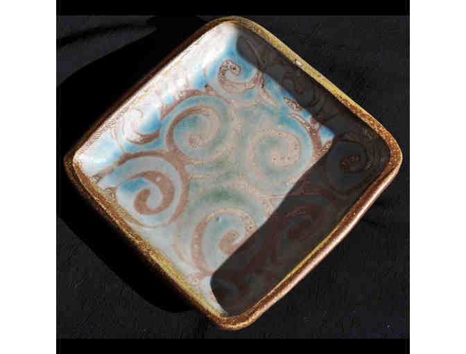 Ceramic Dish - Teal and Brown - Handmade - Photo 1