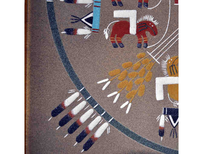 Navajo Sand Painting, "House of Buffalo" - signed on back by J. Begay - Photo 4