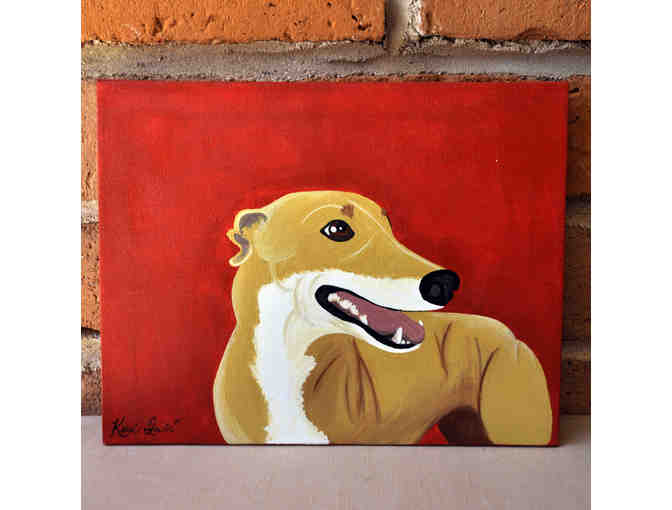 Greyhound Acrylic Painting on Canvas