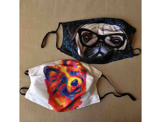Two New Pleated, 2-Layer Masks With Ear Elastics - Pug and Chow