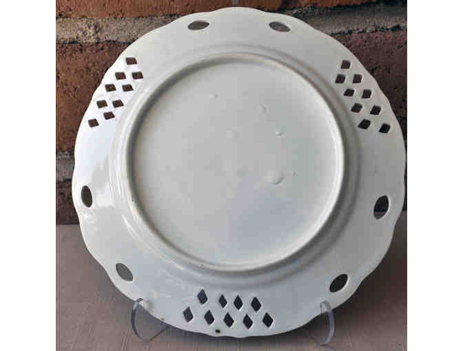 Vintage Hand Painted Plate - Purple Flowers