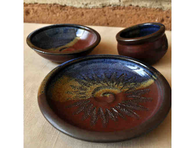Three-piece Ceramic Dish, Bowl, and Cup