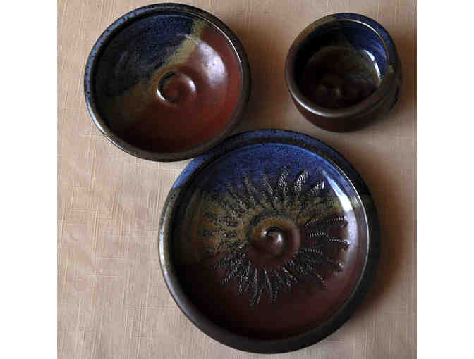 Three-piece Ceramic Dish, Bowl, and Cup