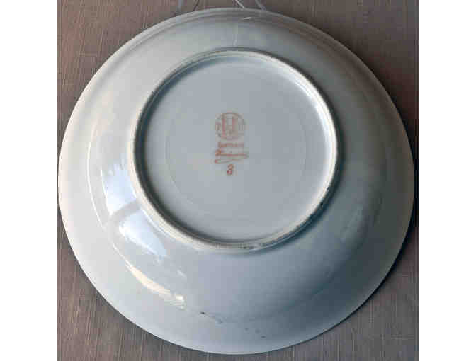 Hand Painted Fine China Serving Bowl - PinknRoses - P.V. Vessra - German