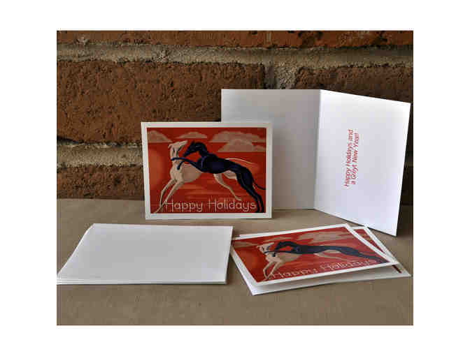 Cards (8) - Greyhound Themed Holiday Cards - 2 Styles - Sentiments Inside