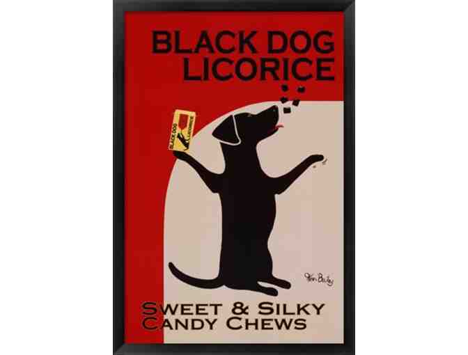 Black Dog Licorice Print by Ken Bailey - Framed