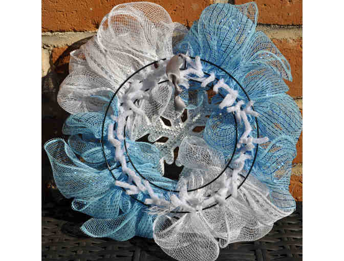 Holiday Wreath - Blue and White - Handmade