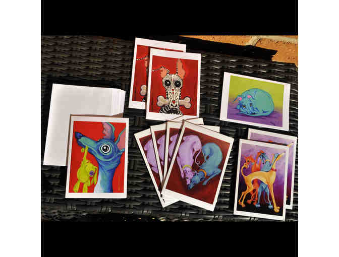 Cards (10) - Greyhound Print Cards by Courtney Kelly - Blank Inside