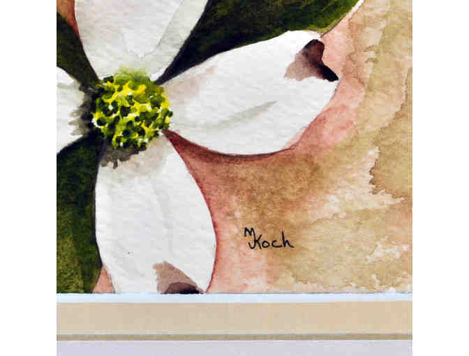 Watercolor - Dogwood Flowers - Matted/Unframed by Marlene Koch