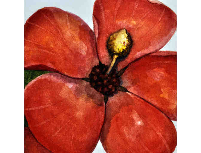 Watercolor - Hibiscus Flowers - Matted/Unframed by Marlene Koch