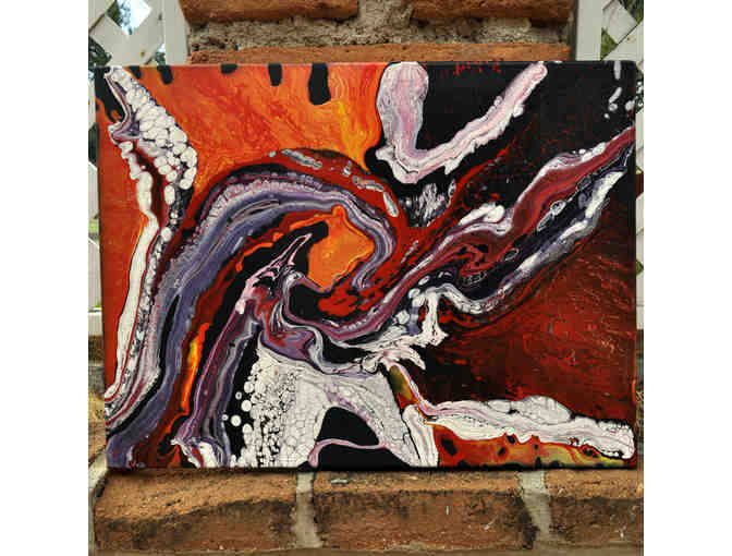 Abstract Acrylic Swirl Original Painting - Signed "Lula Panin (?) '18" - Photo 1