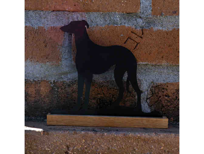 Greyhound Standing - Wooden Cutout on Base