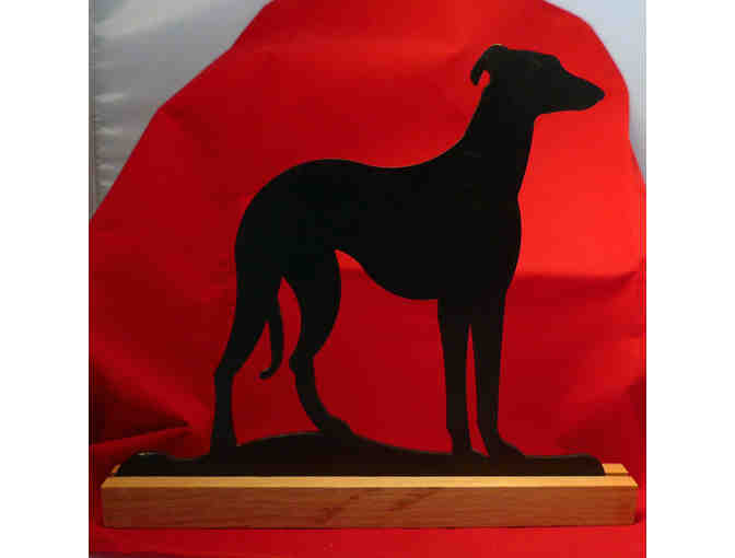 Greyhound Standing - Wooden Cutout on Base