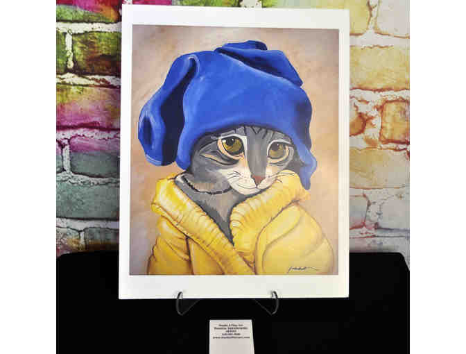 Art Print - 'Cat Without Pearl Earring' by Danuta Jakubowski, 14' x 11', unmatted/unframed
