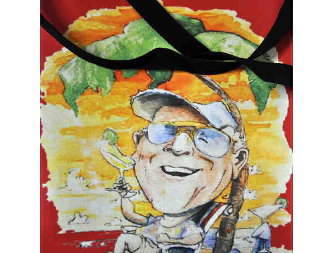 Waterproof Canvas Tote - Featuring Jimmy Buffett Chilling on the Beach