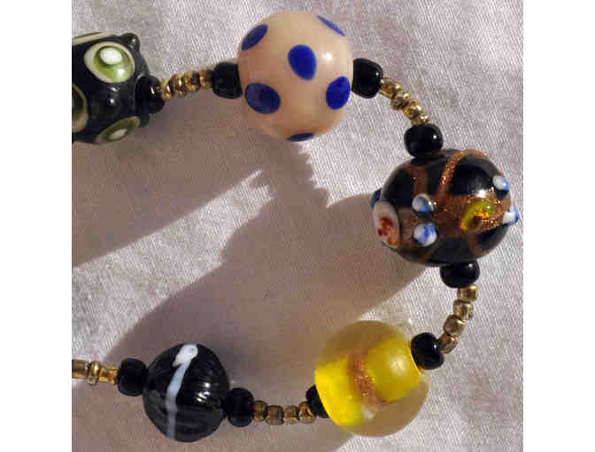 Multi-Colored Glass Bead Stretch Bracelet
