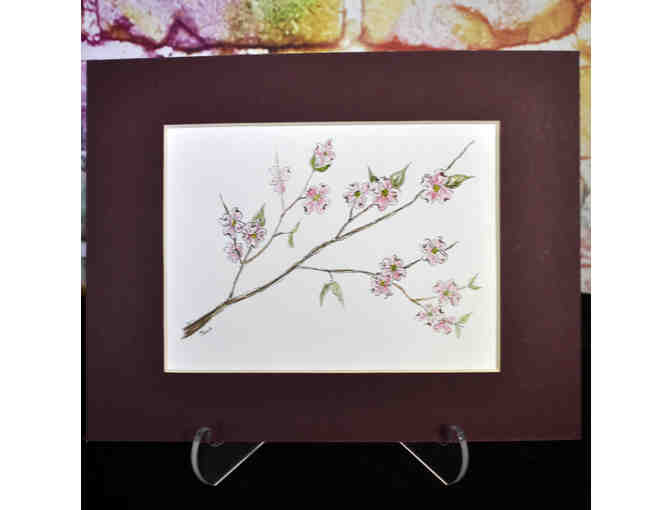 Watercolor - Dogwood Flowers - Matted/Unframed - Original by Marlene Koch