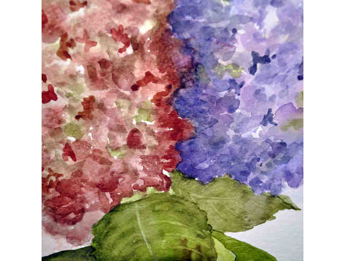 Watercolor - Hydrangea - Matted/Unframed - Original by Marlene Koch