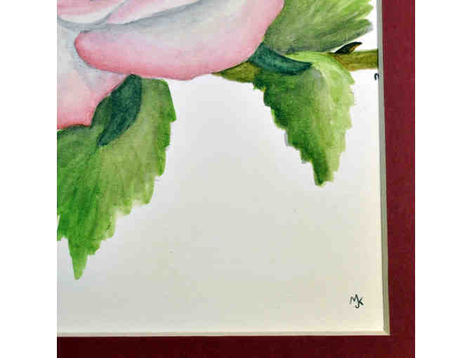 Watercolor - Pink Rose - Matted/Unframed - Original by Marlene Koch
