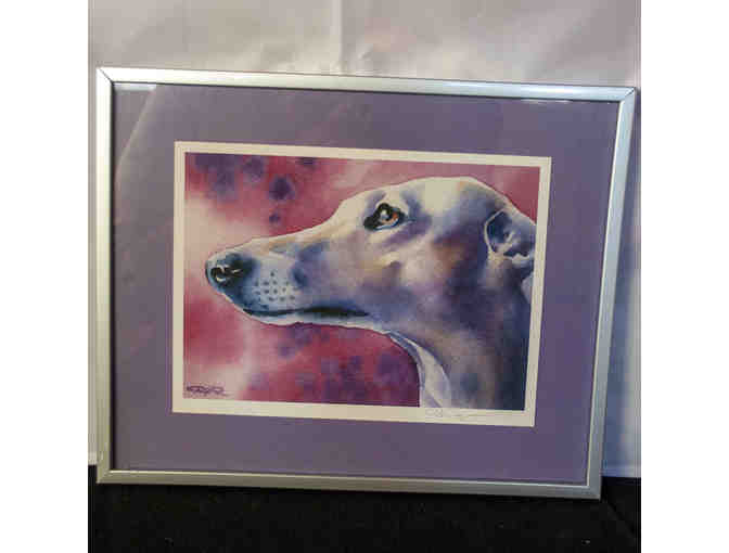 Greyhound Contemporary Watercolor Art Print by David J Rogers