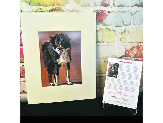 'Cowboy Dog' Matted Print of an Oil Painting by Diana Madaras