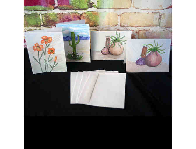 Note Cards (4) With Original Southwestern Designs - Blank Inside