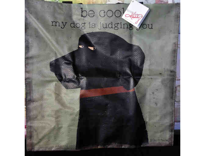 Green Dog 'Be Cool - My dog is judging you' Market Tote (#2)