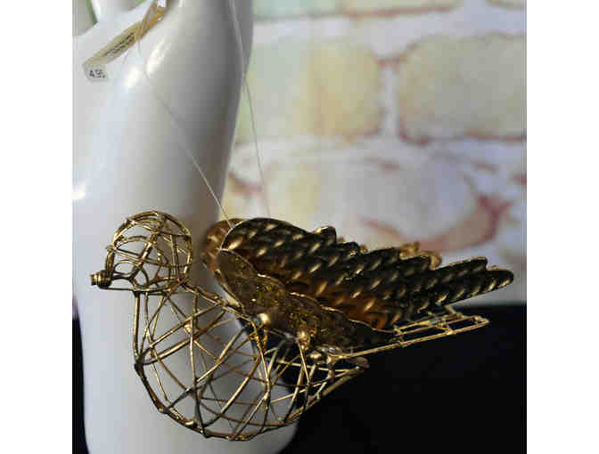Vintage Metal Ornament - Gold Colored Wire Dove