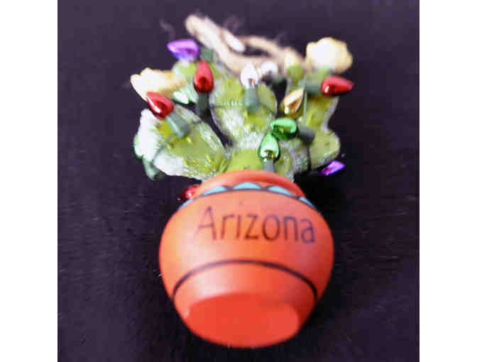 Decorated and Potted Prickly Pear Holiday Ornament