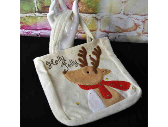 Holly Jolly Reindeer Felt Holiday Bag