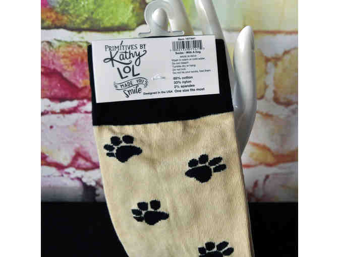 Sox - Tan With 'Life Is Better With A Dog' Design
