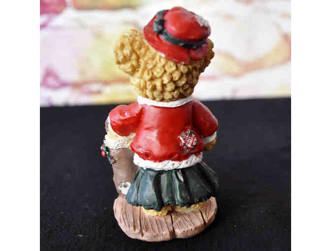 Vintage Curly Haired Bear Statue