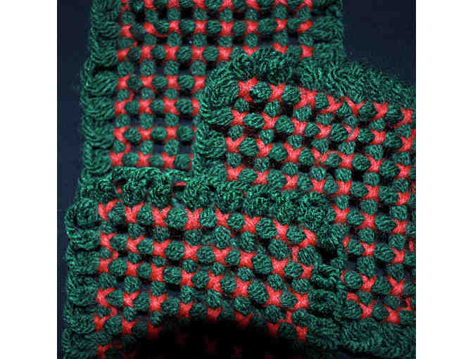 Woven Yarn Coasters (7) - Red And Green