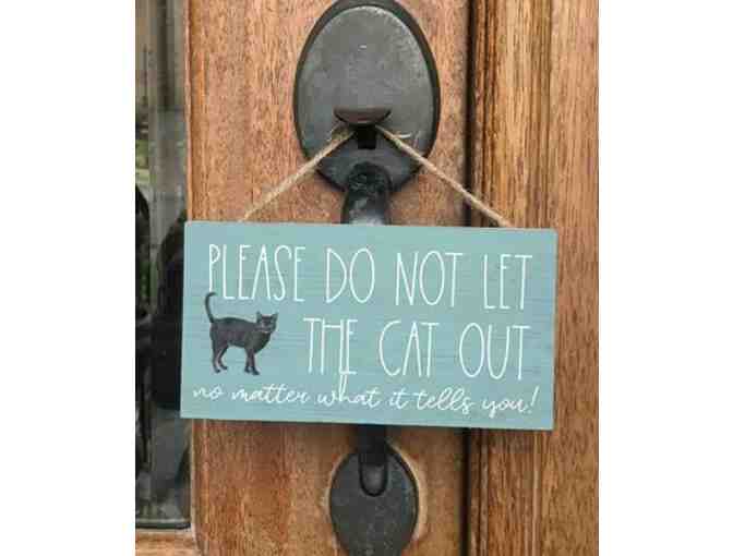 Mint Colored 'Do Not Let Cat Out' Hanging Wall Art - Simply Said
