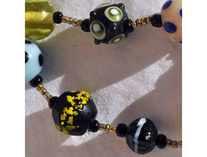 Multi-Colored Glass Bead Stretch Bracelet